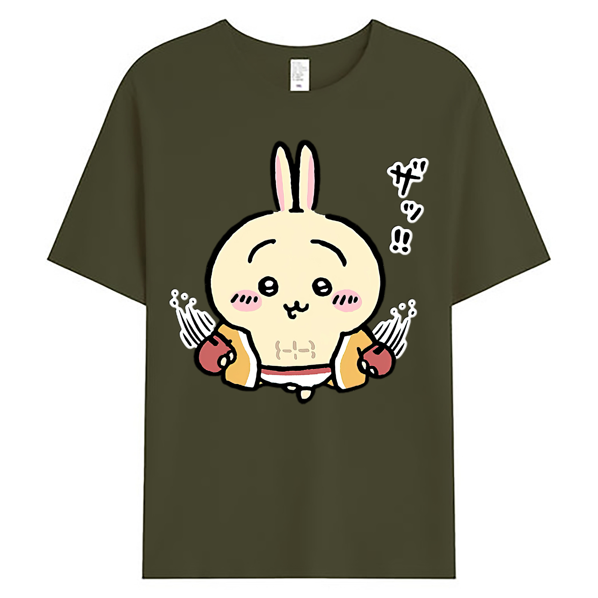 （画像用） ちいかわ うさぎ Chii-kawa usagi 綿100％ メンズ半袖Tシャツ｜肌触りやわらか＆通気性